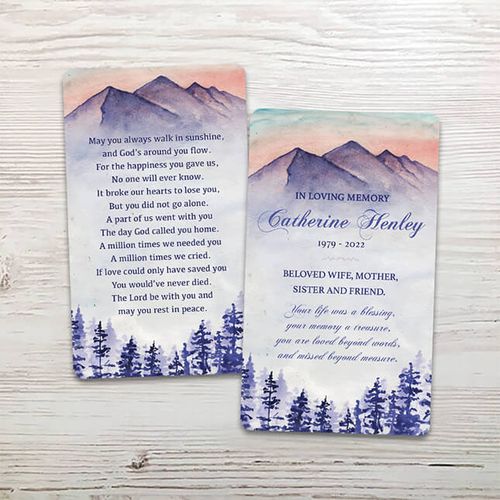 Show details for Blue Trees Memorial Card