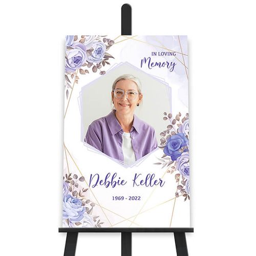 Show details for Purple Gold Floral Poster