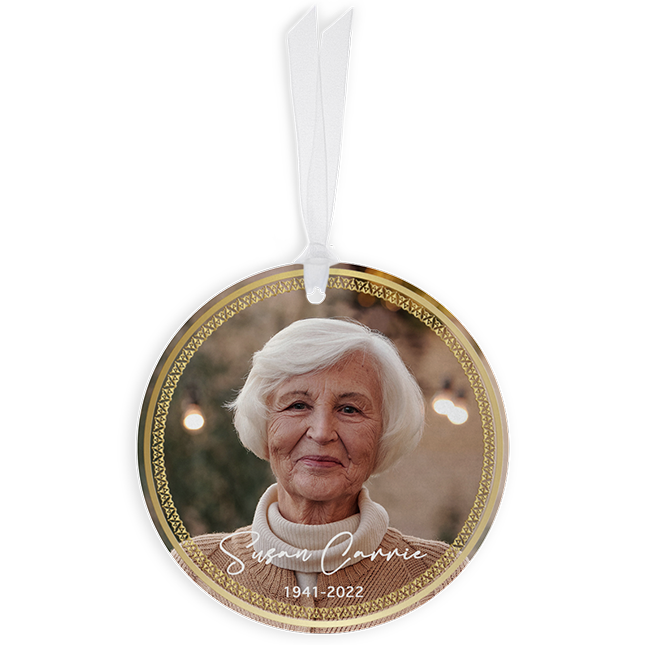 Show details for Gold Border Circle Ornament