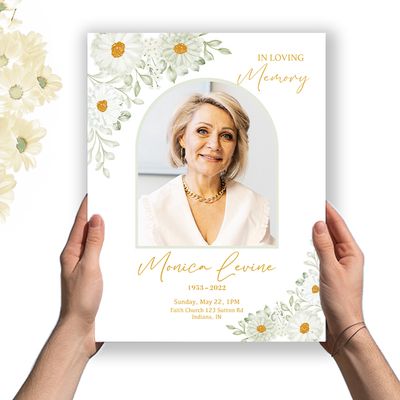 Show details for White Floral Border Premium Program (8.5x11)