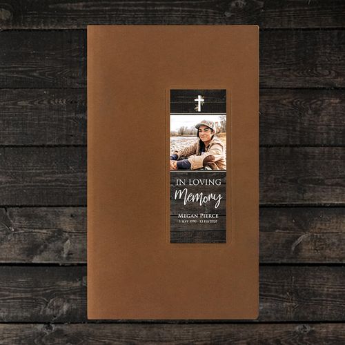Show details for Rustic Religious Guest Book - Brown