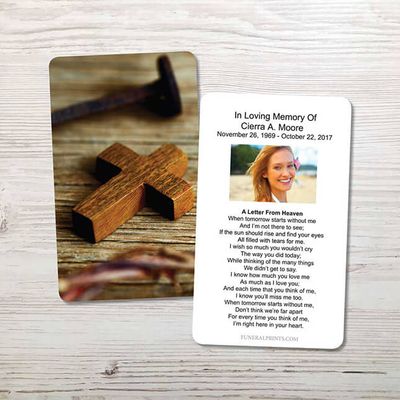 Show details for Cross & Nail Memorial Card