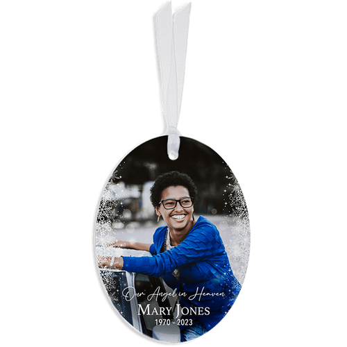Show details for Twin Snowflakes Oval Ornament