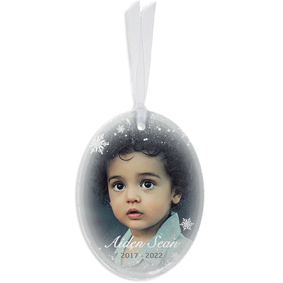 Show details for Snowflakes Oval Ornament