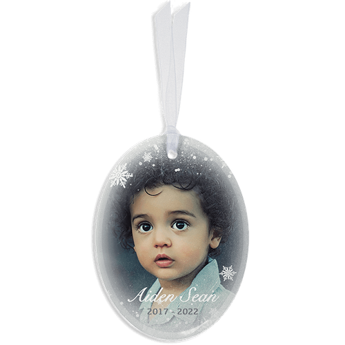 Show details for Snowflakes Oval Ornament