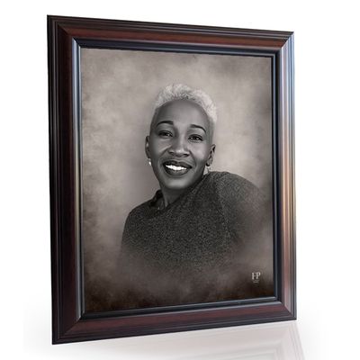 Show details for Framed Memorial Portrait - Black & White Studio Background