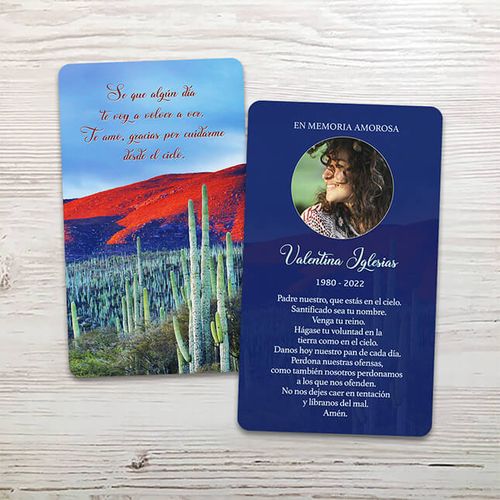 Show details for Cactus Spanish Memorial Card