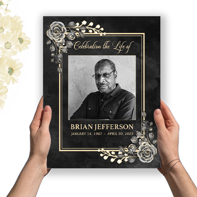 Show details for Black Floral Border Premium Program (8.5x11)