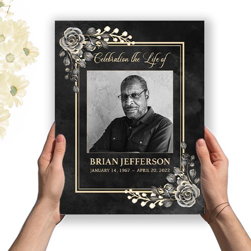 Show details for Black Floral Border Premium Program (8.5x11)
