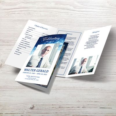 Show details for Blue Watercolor Memorial Package
