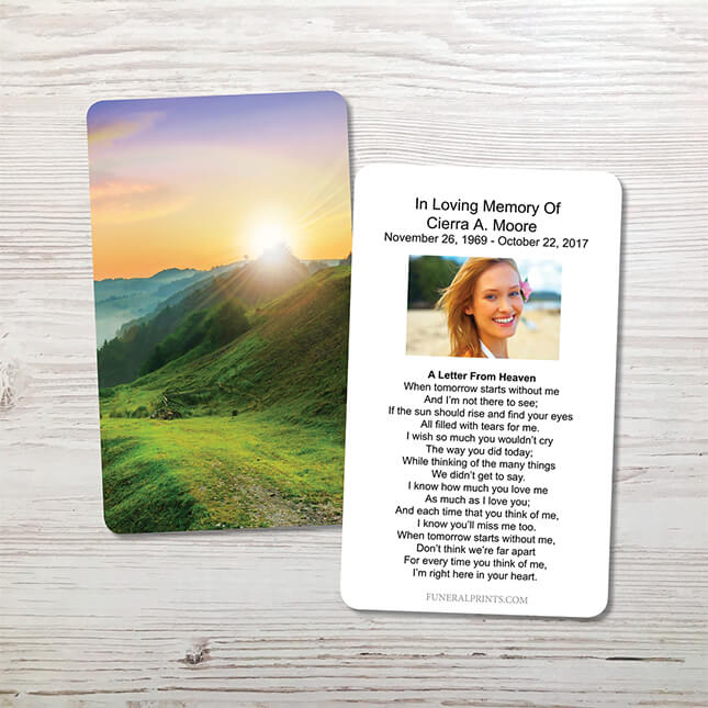 Show details for Mountain Rainbow Memorial Card