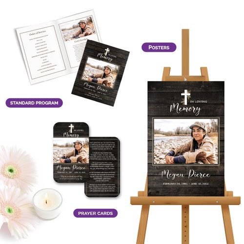 Show details for Rustic Religious Memorial Package