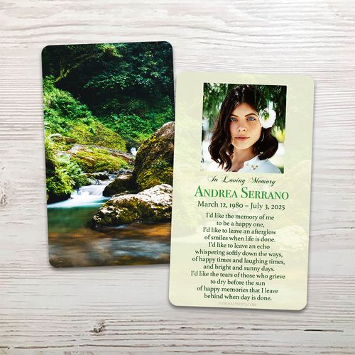 Show details for Emerald Falls English Memorial Card