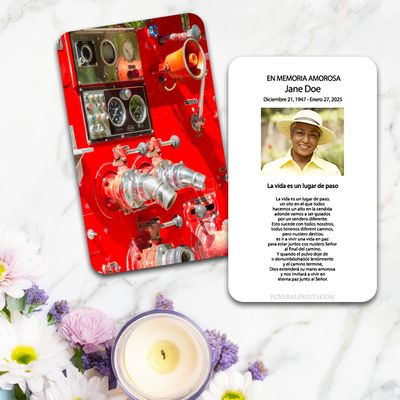 Show details for Red Fire Engine Spanish Prayer Card