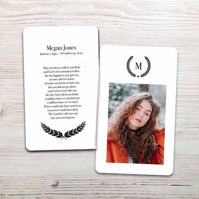 Show details for Monogram Memorial Card