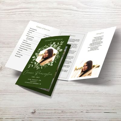 Show details for Olive Leaf Trifold Program 