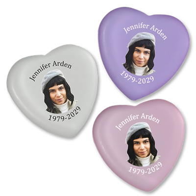Show details for Heart-Shaped Photo Memorial Stones