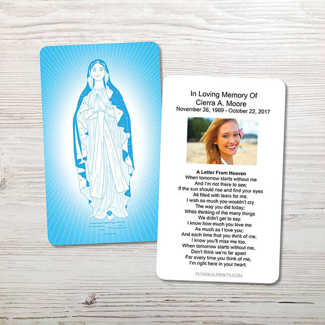 Show details for Virgin Mary 2 Memorial Card
