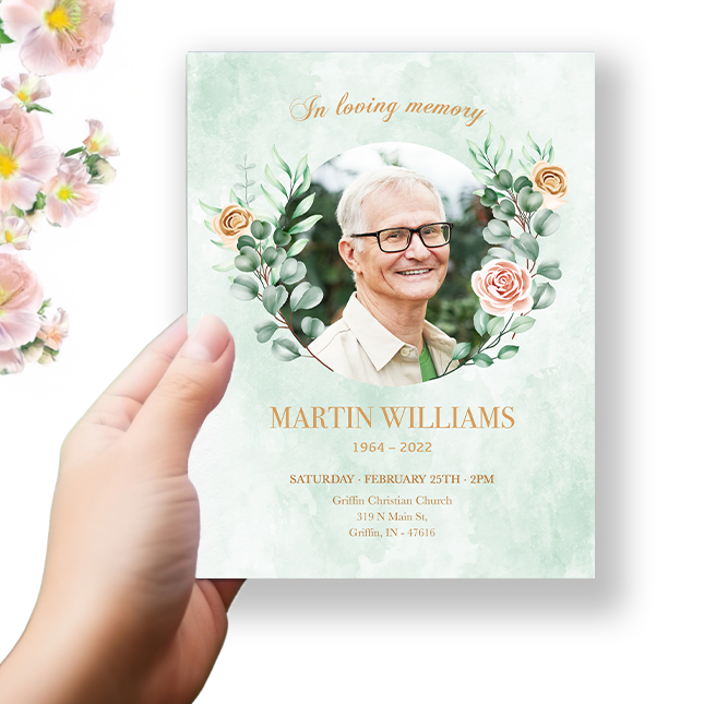 Show details for Multi Floral Funeral Program 