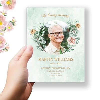 Show details for Multi Floral Funeral Program 