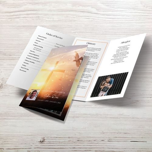Show details for Cross & Dove Trifold Program (Design for Me)
