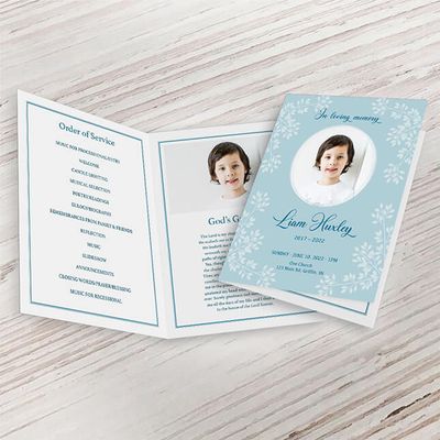 Show details for Leaves Silhouette Funeral Program 