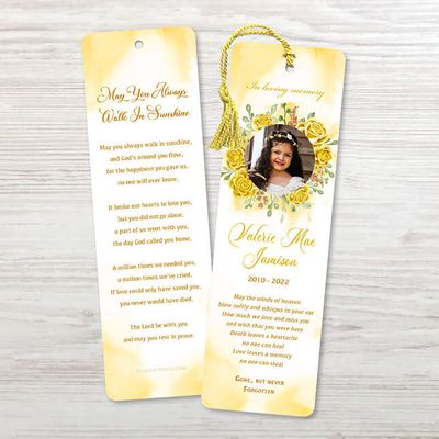 Show details for Yellow Floral Bookmark