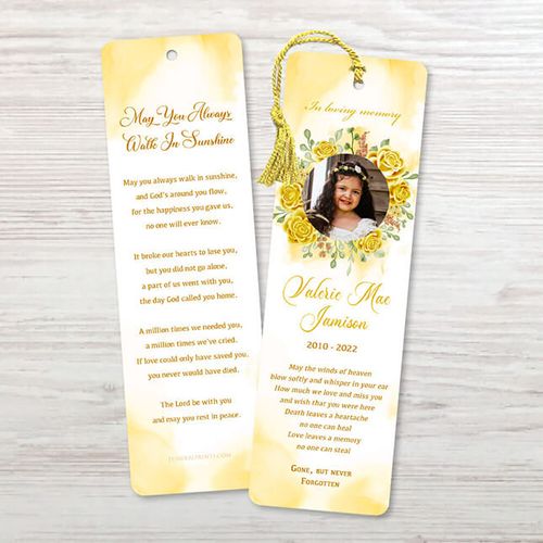 Show details for Yellow Floral Bookmark
