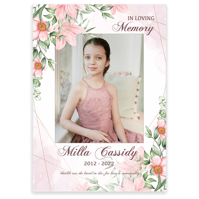 Show details for Pink Gold Floral Announcement