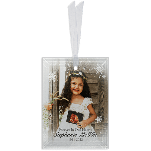 Show details for Snowflakes Rectangle Ornament