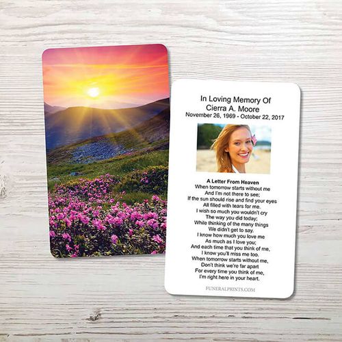 Show details for Purple Fields Memorial Card