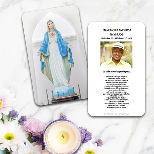 Show details for Blessed Virgin Mary Spanish Prayer Card