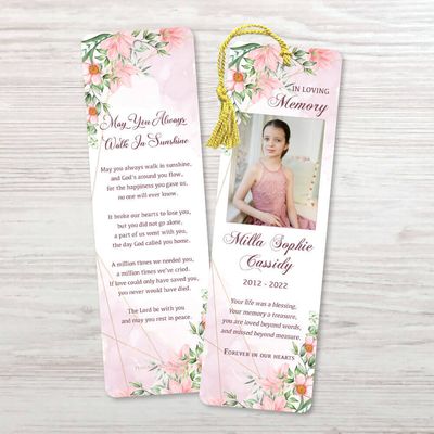 Show details for Pink Gold Floral Memorial Package