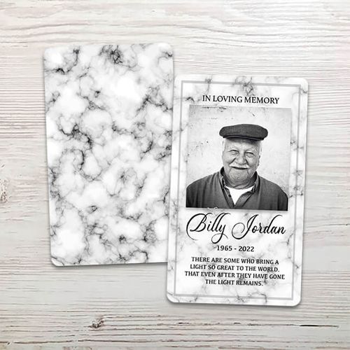 Show details for White Marble Memorial Card