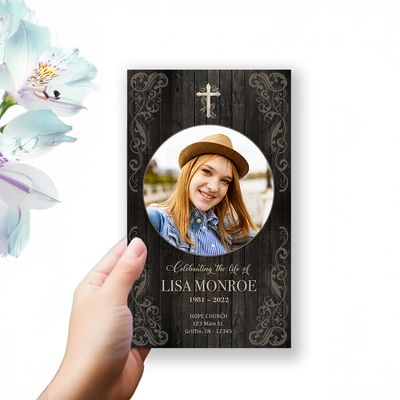 Show details for Rustic Light Brown Trifold Program 