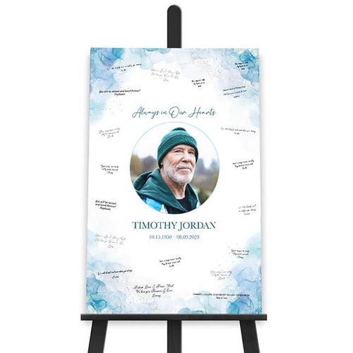 Show details for Blue Watercolor Write On Poster