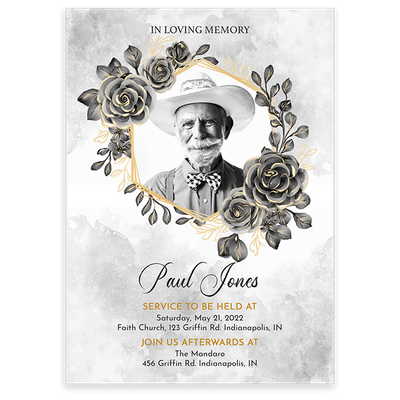 Show details for Black Gold Floral Invitation