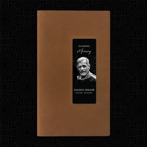 Show details for Black Silver Classic Guest Book - Brown