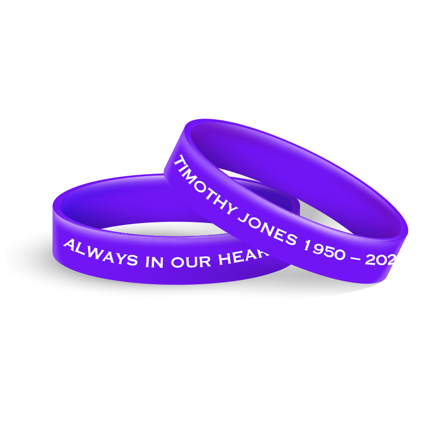 Show details for Purple and White Classic Wristband