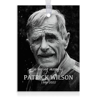 Show details for Single Photo Rectangle Custom Glass Ornament