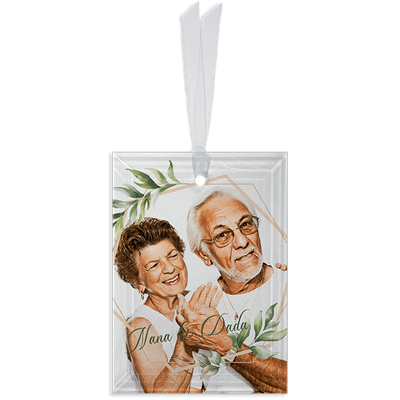 Show details for Green Leaf Rectangle Ornament