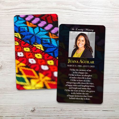 Show details for Mayan Textiles English Memorial Card