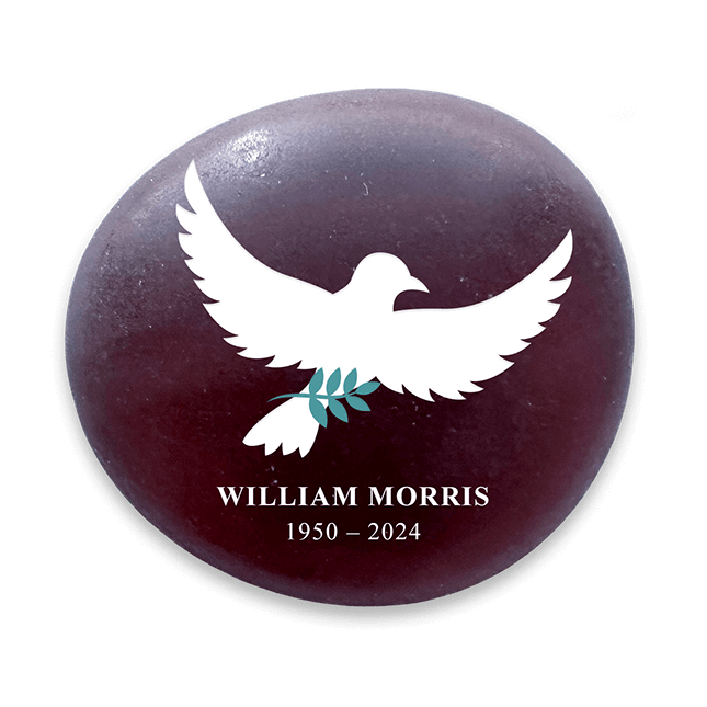 Show details for Frosted Amethyst Dove Memorial Stones
