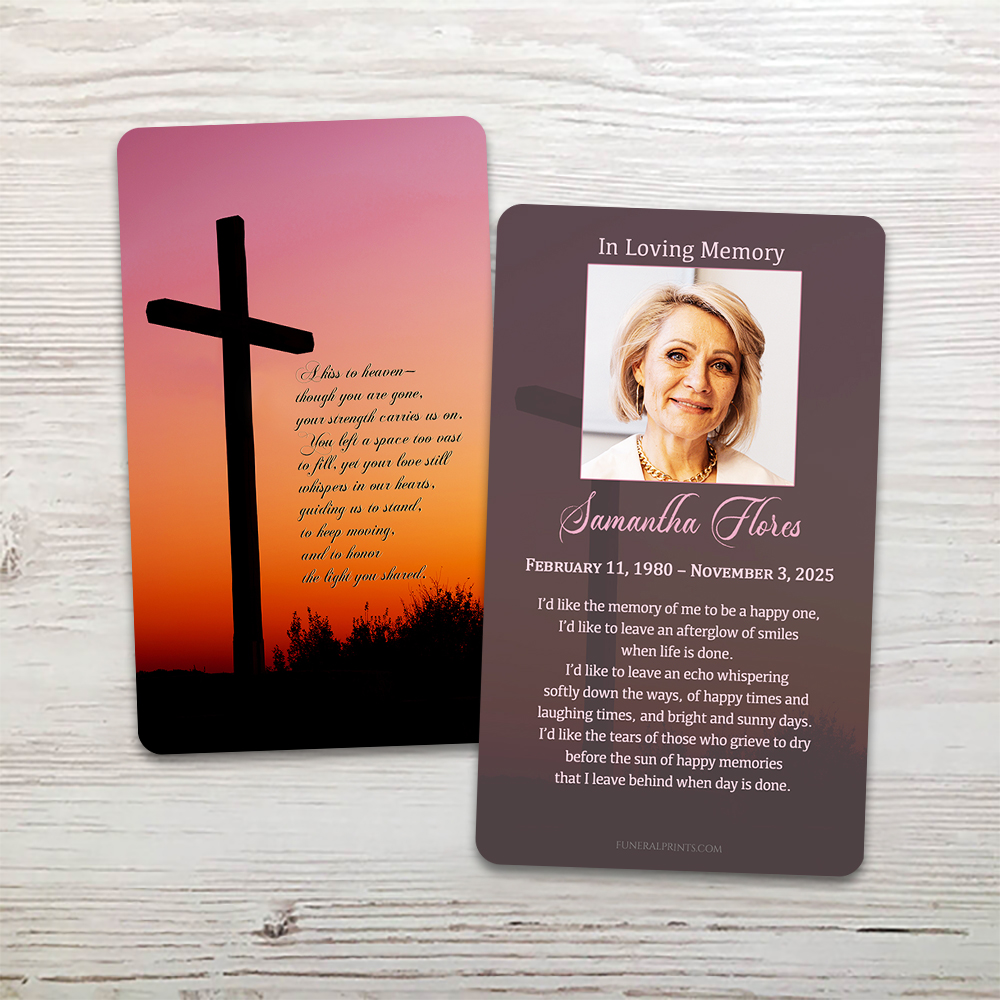 Show details for Kiss to Heaven Quote Memorial Card