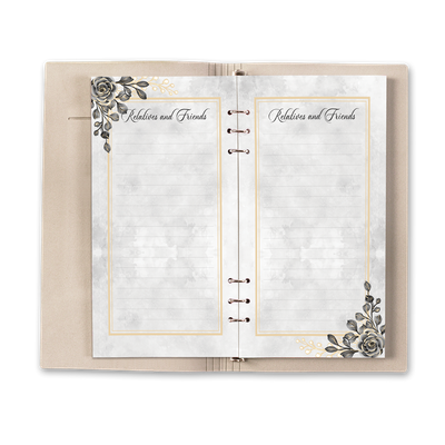 Show details for Black Gold Floral Guest Book - Brown