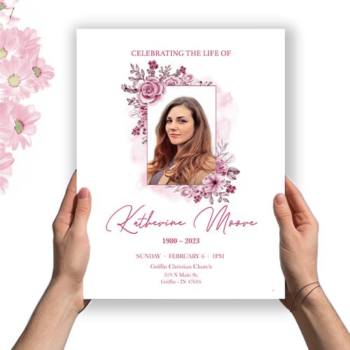 Show details for Pink Floral Premium Program (8.5x11)