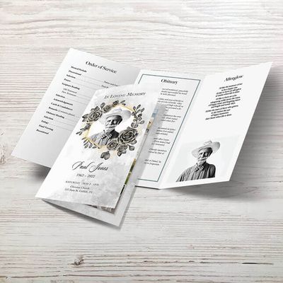 Show details for Black Gold Floral Memorial Package