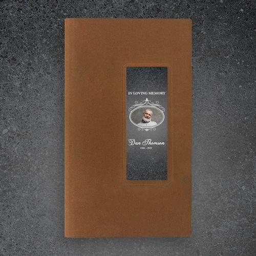 Show details for Gray Marble Guest Book - Brown