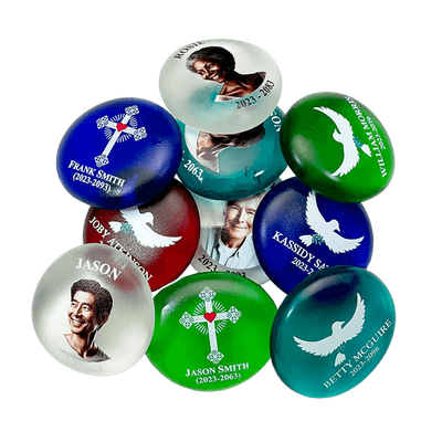 Show details for Frosted Red Dove Memorial Stones