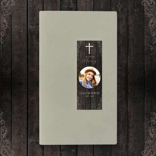 Show details for Rustic Light Brown Guest Book - Gray